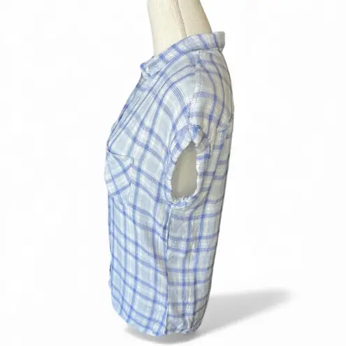 Rails Britt Plaid Button-Down Shirt relaxed casual everyday blouse blue