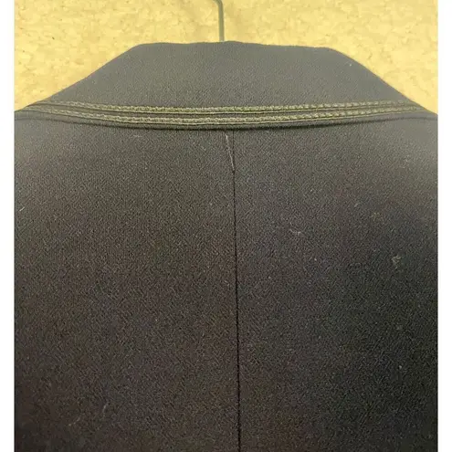 Vintage Lord & Taylor Women Embroidered Wool Blazer Knot buttons Size 14 Black