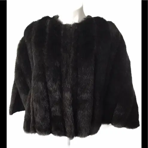 Brandon Thomas Brown Faux Fur Cape/Capelet