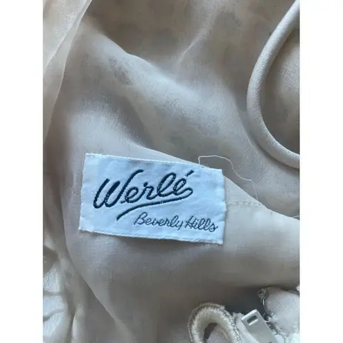 Werle Beverly Hills White Crochet Lace Cami Top Scalloped Trim Summer Tank Size L