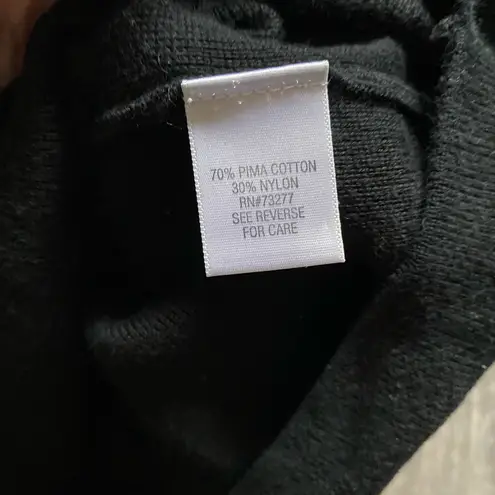 Apt. 9 ‎ Crew Neck Nordic Sleeve Stripe Black Pima Cotton Size XL