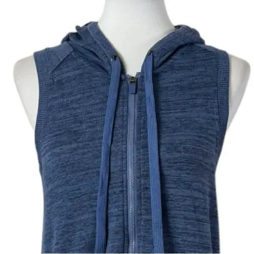 Active Life Tunic Vest Hooded Zip Front Pockets Blue Heather Women’s Size Small