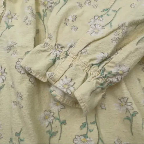 Aria VTG Cotton Nightgown Cottagecore Prarie Ruffle Smocked Floral Large