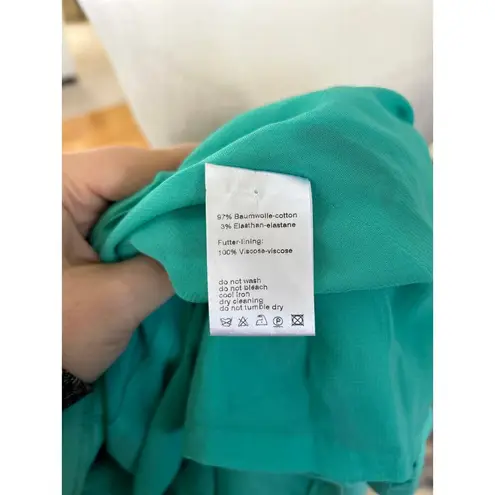 Akris Punto Turquoise Green Asymmetric Zip Fit & Flare Sheath Dress