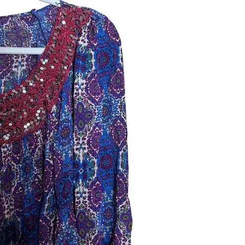 Live and let live Top Womens 3X Multicolor Paisley Print Round Neck Blouse