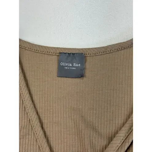 Olivia Rae New York Womens Dress, Ribbed Knit Tiered Casual Dress, Tan, Party