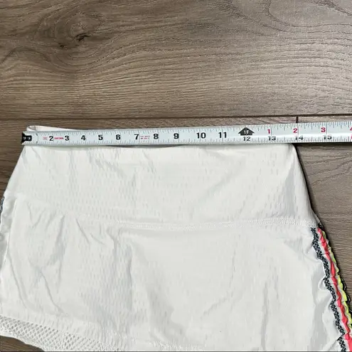 Lucky in Love Retro Revival Band Shock Wave Ruched Tier Tennis Skirt Skort Small White