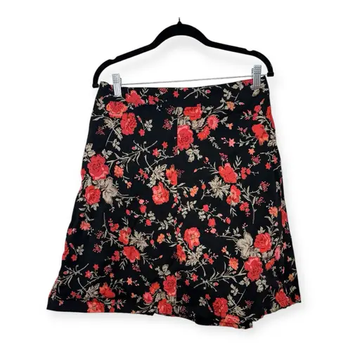 Vintage Claudia Richard Floral Ribbon Skirt Y2K Holiday Romantic Cottagecore M Black Size M