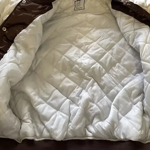 Baby Phat Vintage Puffer Bomber Jacket Satin Liner White Stones Women’s Sz 2XL