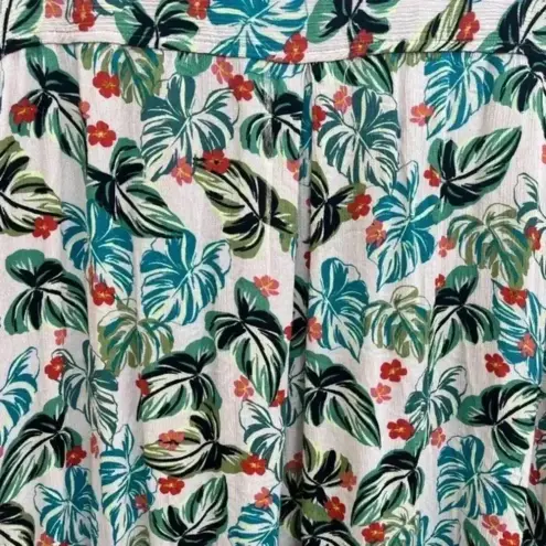 Lost + Wander Tropical Print Short Sleeve Button-Up Shirt Hawaiian Monstera Leaf Pattern D13 - Image 4