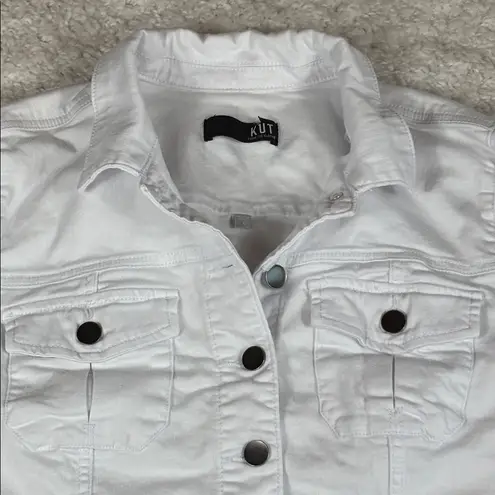 Kut From The Kloth  Women's White Denim Jacket, Size Large