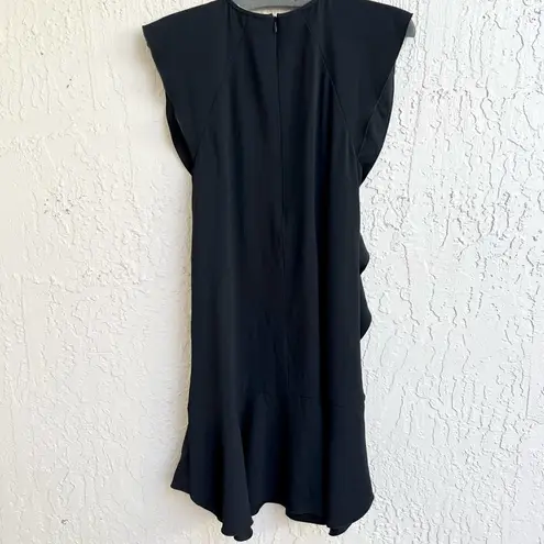 Red Valentino black crepe envers ruffle sleeveless dress IT 44 / US 8