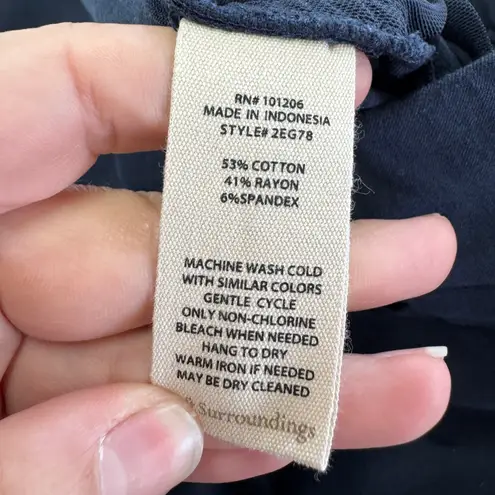 Soft Surroundings Pants Womens Medium Navy Blue Essentials Straight Leg Stretch