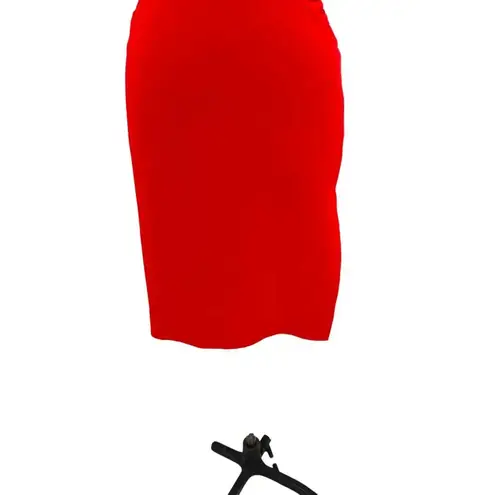 Halston Heritage Sleeveless Crepe Dress With Side Strips In Red Size 0