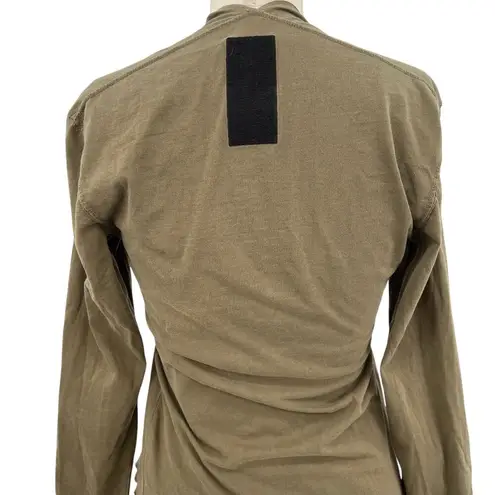 Owens’ Slab by Rick Owens Asymmetrical Long Sleeve Tee Green Size Small