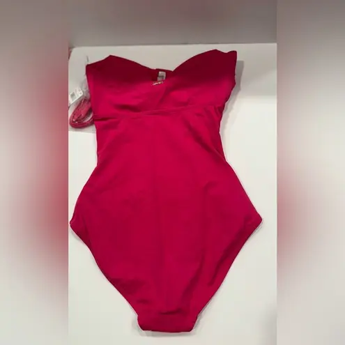 Anne cole Anne Colle Live In Color Strapless Bandeau Keyhole Shirred One Piece Swimsuit