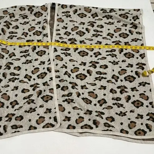 Marcus Adler Oversized Leopard Cheetah‎ Cardigan Poncho Cream Brown One Size Size undefined