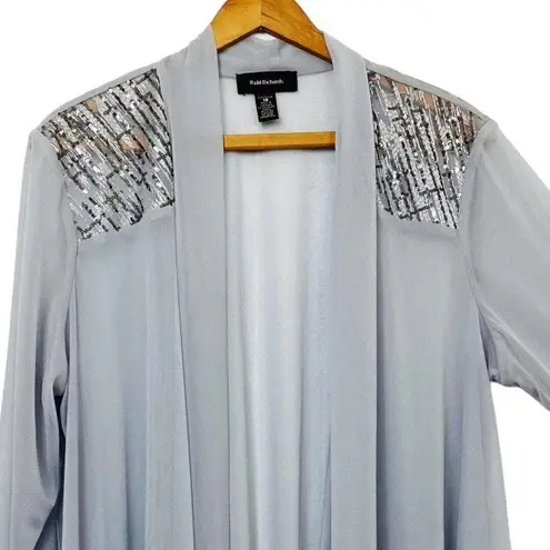 R & M Richards Women’s Sheer Fairycore Duster Blazer Sequined Long Line 18W