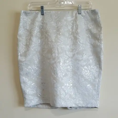 Forever 21  Cream Metallic Pencil Skirt Sz 10