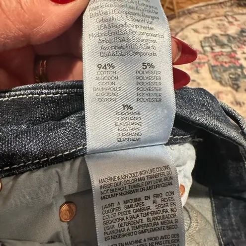 MOTHER THE LOOKER CROP ON THE EDGE WASH BLUE JEANS 25