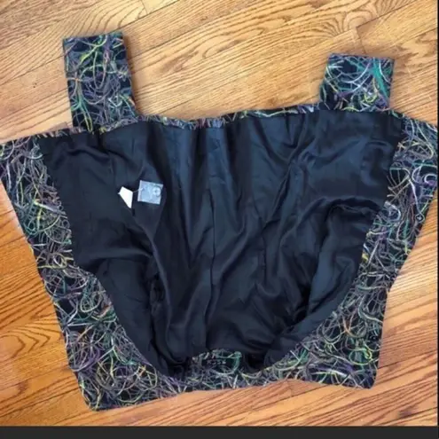 Ecru by Florence Korn Multicolored Yarn Scribbles Fitted Pea Coat Jacket Sz 6