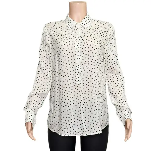 EMERSON FRY Ribbons Blouse, Ivory Dot, Large White