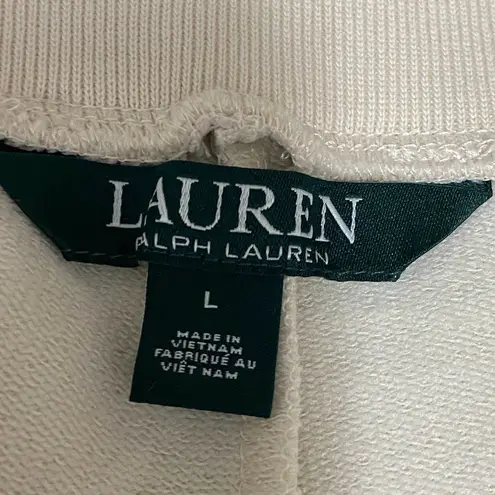 Ralph Lauren Lauren  Cream Drawstring High-Rise Joggers Women's Size Large L