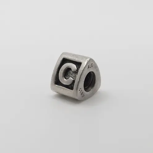 Pandora Authentic Sterling Silver Alphabet Letter C Block Initial Charm