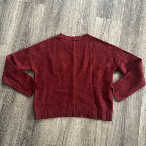 Rails Red Crew Neck Sweater Classic Knit Cashmere Wool Varsity Oversized