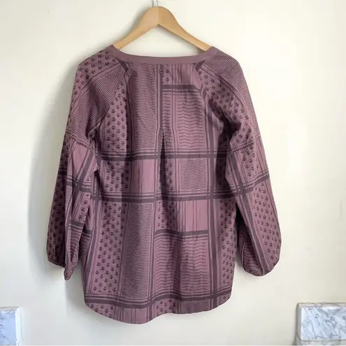 prAna Elena Top Organic Cotton Tunic Blouson size L Mauve