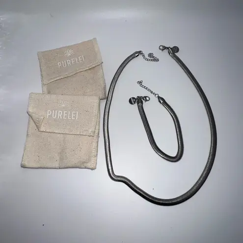Purelei German made Snake Chain Necklace and Bracelet set. Brand new Silver