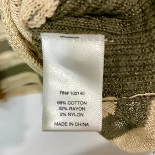 Michael Stars Women's Paloma Striped Tank Top Cream Green Size 1 EUC