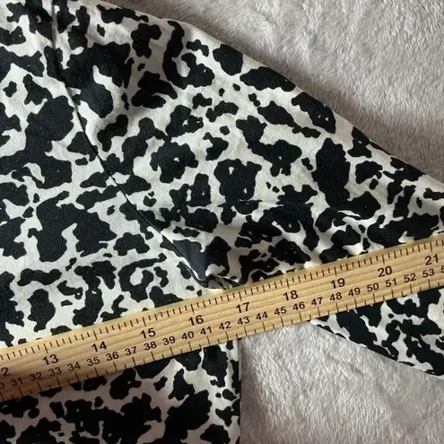 Animal Print Long Sleeve Top, Fitted Black and White Patterned Shirt