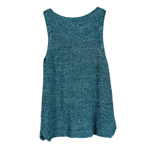 cupio Tank Top Womens M Blue Cotton Knit Sleeveless Coastal Grandmother