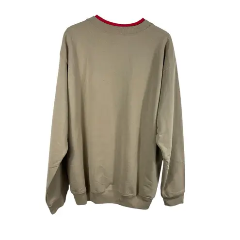 Top Stitch by Morning Sun Sweatshirt Cardinals Birds Fall Leaves Beige Red XL