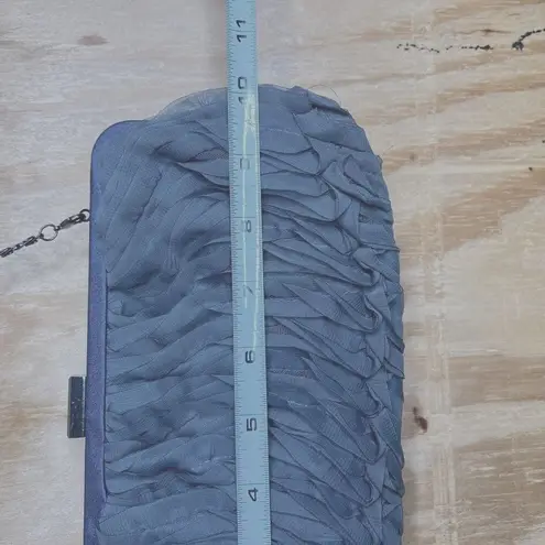 Rare Nite Bags by Carlo Fellini Elegant Grey Ruffled Clutch Evening Cocktail Gray