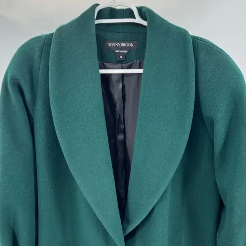 Donnybrook Women's green 12 wool Trench Coat cuffs sleeve vintage winter warm