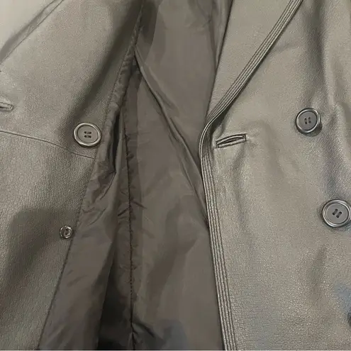 Y2K Newport News Black Leather Jacket Size S