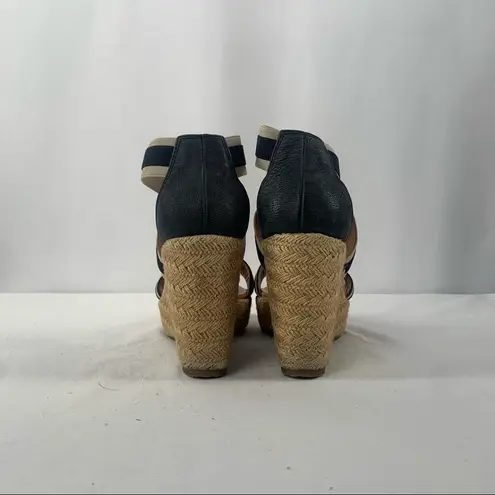 Paul Green Strappy Espadrille Wedge Sandals in Navy Size 9