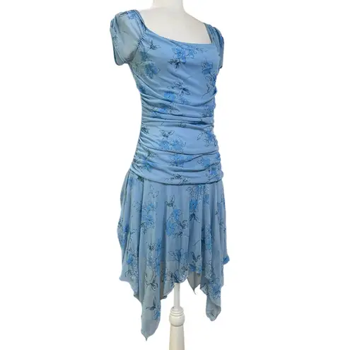 Taboo Vintage Y2K “” Blue Floral Glitter Dress