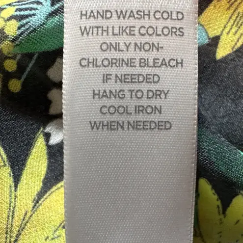 Avenue Floral Print Kimono Open Front Plus Size 22/24 Black Lace Trim Topper