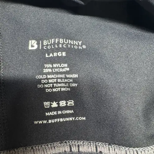 BuffBunny Meta Sports Bra in Black Quartz size Large Gray