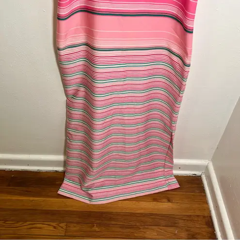 Vintage Nat Kaplan Couture Midi Dress Pink Stripes Size 6