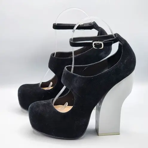 DV8 by Dolce Vita Genni Black Suede Pumps Heels Platform Chunky Shoes 7.5