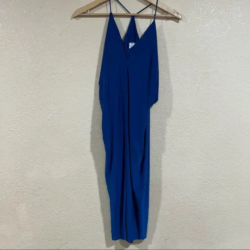 MISA Los Angeles royal blue jersey draped dress
