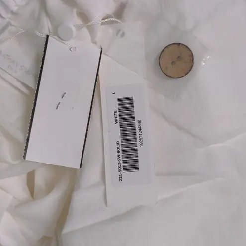 Jonathan Simkhai Swim Serenity Wide Leg Jumpsuit Open Back Pockets White L New Size L