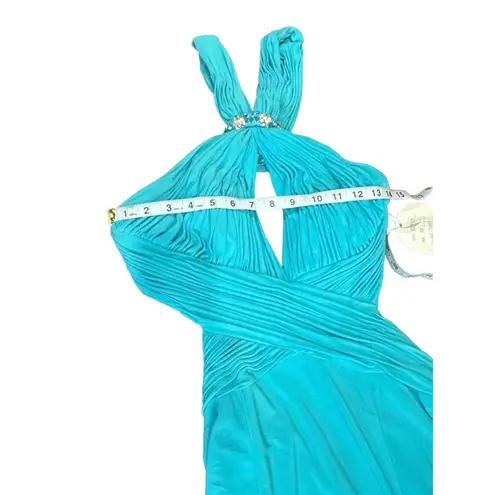 Alyce Paris NWT B’Dazzle by Teal Halter Formal Dress Size 10 Open Back Wedding