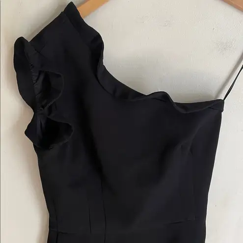 Black Halo Pravella Ruffled One-Shoulder Sheath Dress