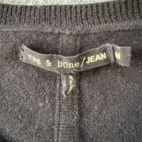 Rag and Bone  Wool Sweater Womens Size Medium Black Crew Neck Knitted - Image 3