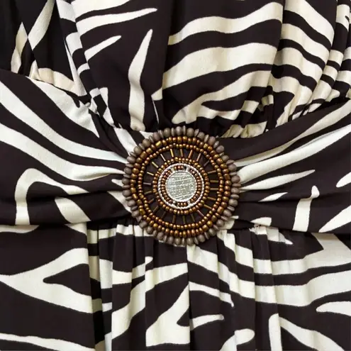 Enfocus Studio Y2K En Focus Brown Sleeveless Empire Waist Maxi Dress